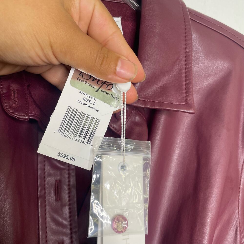 Jonathan Simkhai Burgundy Leather Midi Dress - Picture 6 of 16